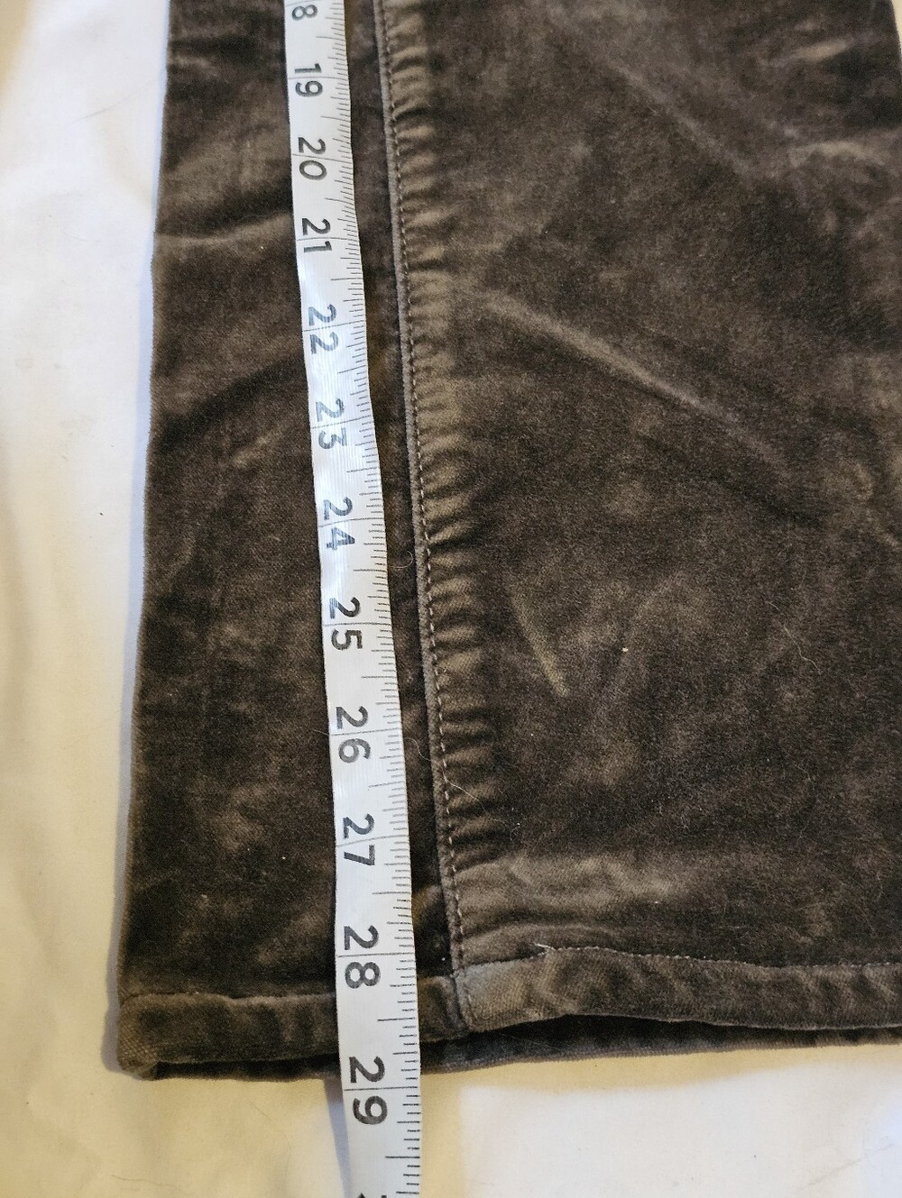Pilcro Anthropologie Olive Gray Velvet Bootcut Pants Size 27 - Picture 12 of 16